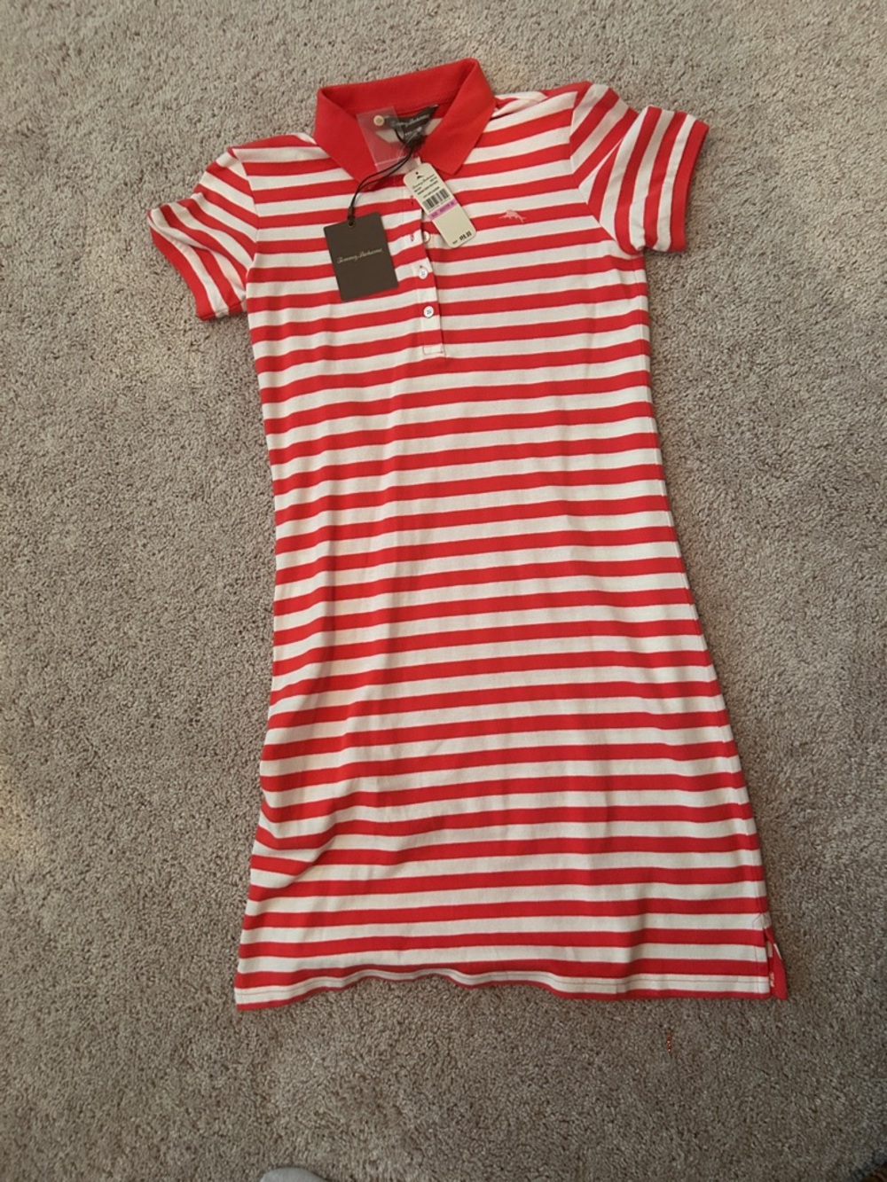 Tommy Bahama Apple Blossom & White Paradise Stripe Polo Dress